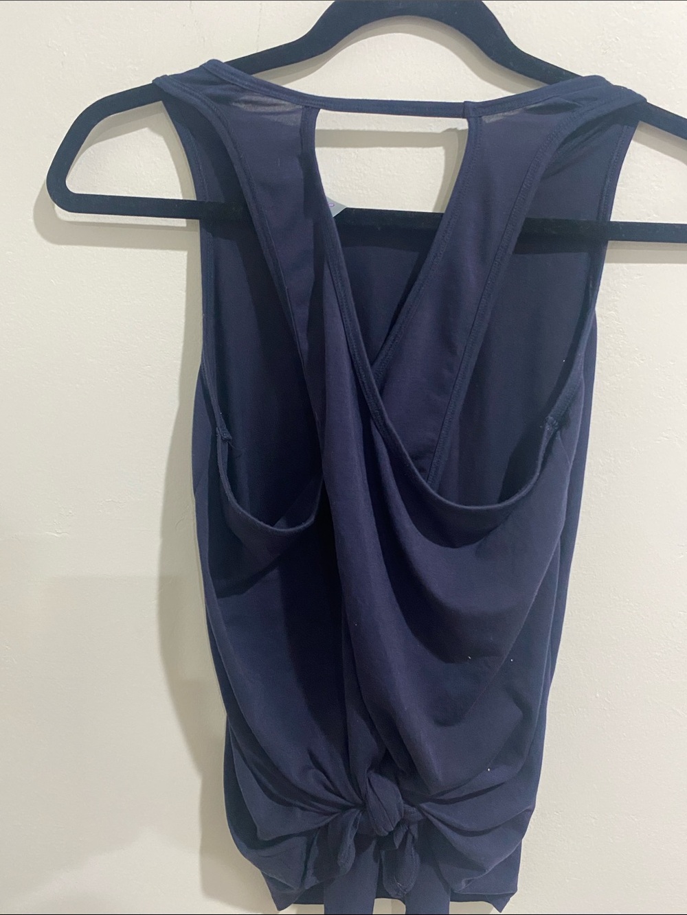 Athleta Navy Sleeveless Crossover Tank